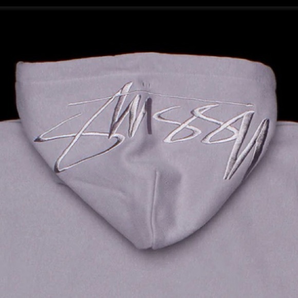 Stussy Back Appliqué Hoodie Size S Mauve Rare Colour Discontinued Style Unisex - Picture 3 of 5